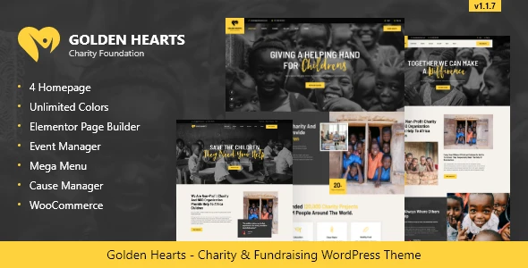 Golden Hearts – Fundraising & Charity WordPress Theme